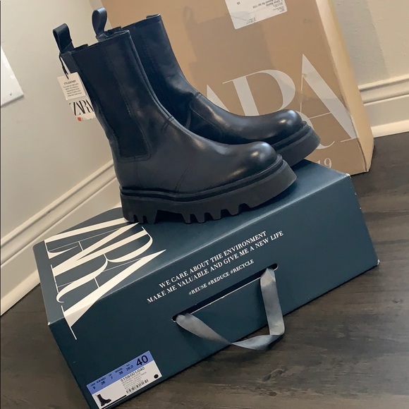 zara ankle boots with lug soles